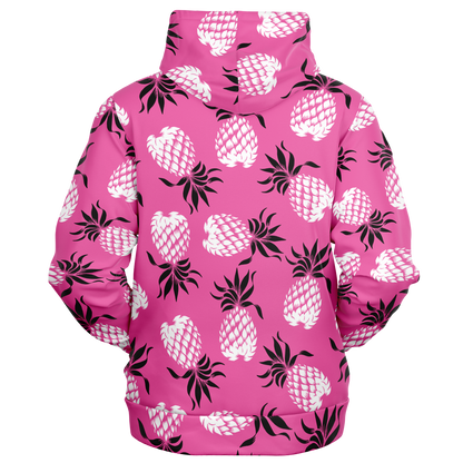 The Aloha Hoodie Pineapples of Eternity Pink Black White XS